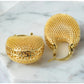 Gold-Tone Basket Hoop Party Earrings