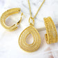 Gold-Tone Oval Party Jewelry Set