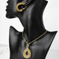 Gold-Tone Oval Party Jewelry Set