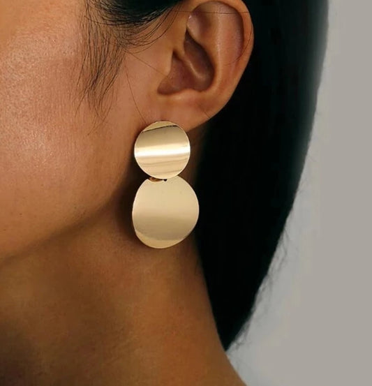 Duo Circle Gold Earrings