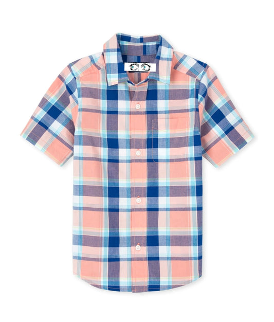 Boys Plaid Button-Down Shirt