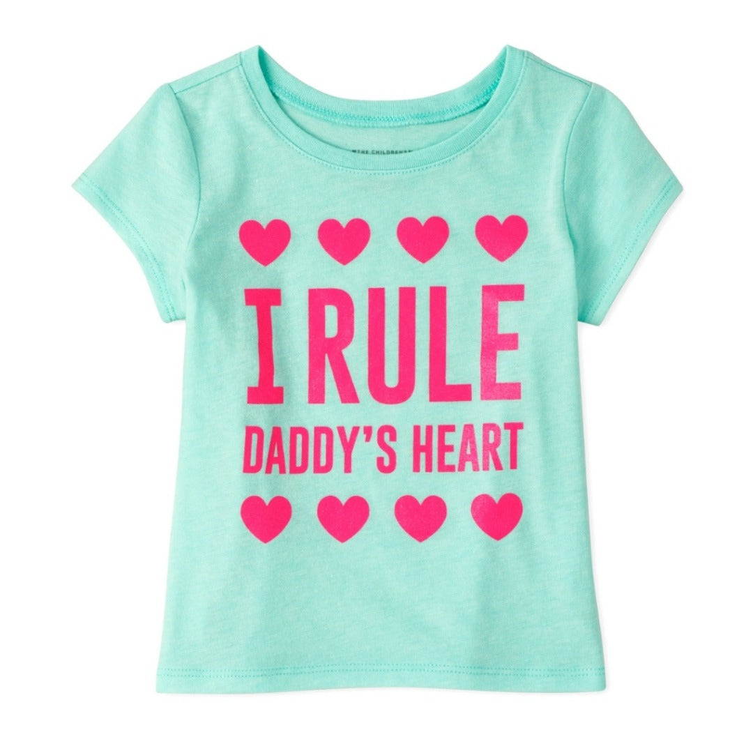 Baby And Toddler Girls I Rule Daddy's Heart Graphic Tee