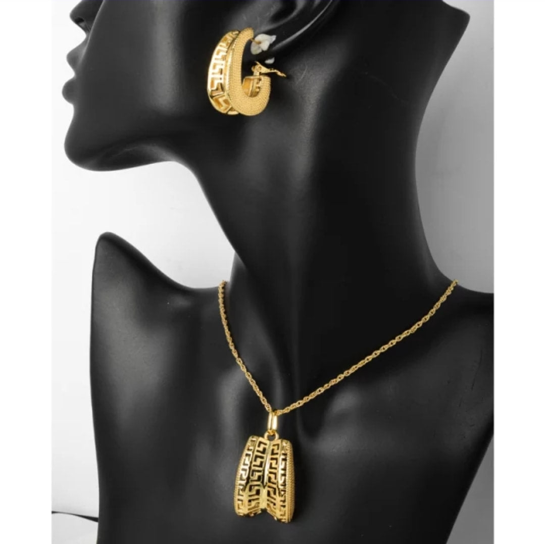 Gold-Tone Croissant Party Jewelry Set