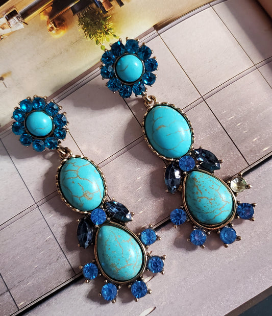 Blue Links Fashion Earrings
