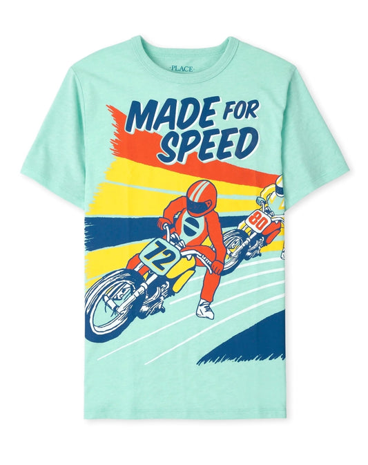 Boys Made For Speed Graphic Tee - S/D Mellow Aqua