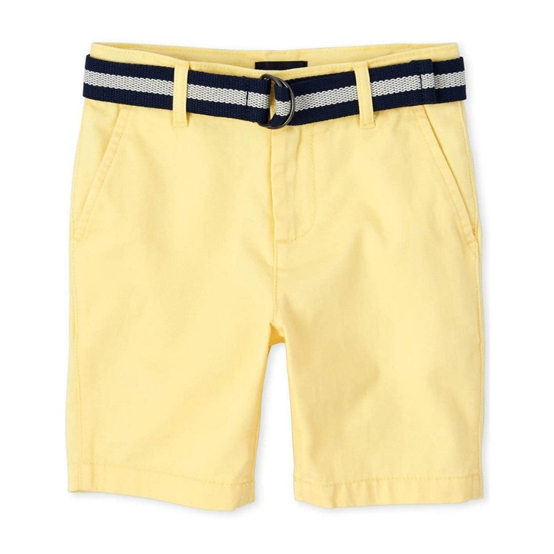 Boys Belted Chino Shorts - Butter
