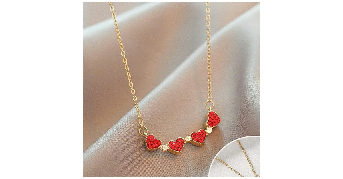 Four Heart Pendant Necklace