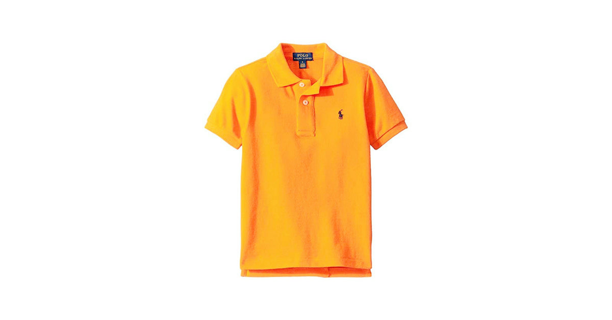 Ralph Lauren Orange Cotton Mesh Small Pony Polo Shirt