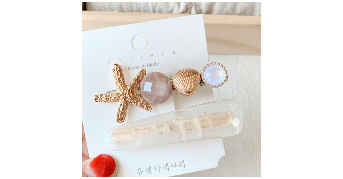 Golden Clear Water 2-Pc Hair Pins