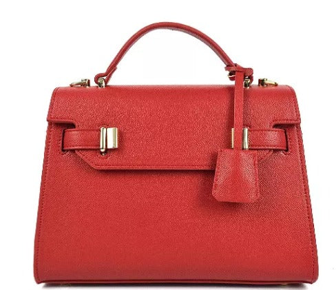 Daisy Classic Suffiano Satchel Handbag - Red