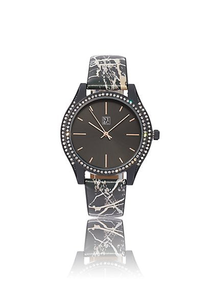 PAVE Marbleized-Band Watch