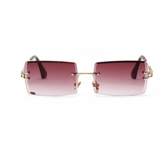 Luxury Rimless Rectangular Sunglasses