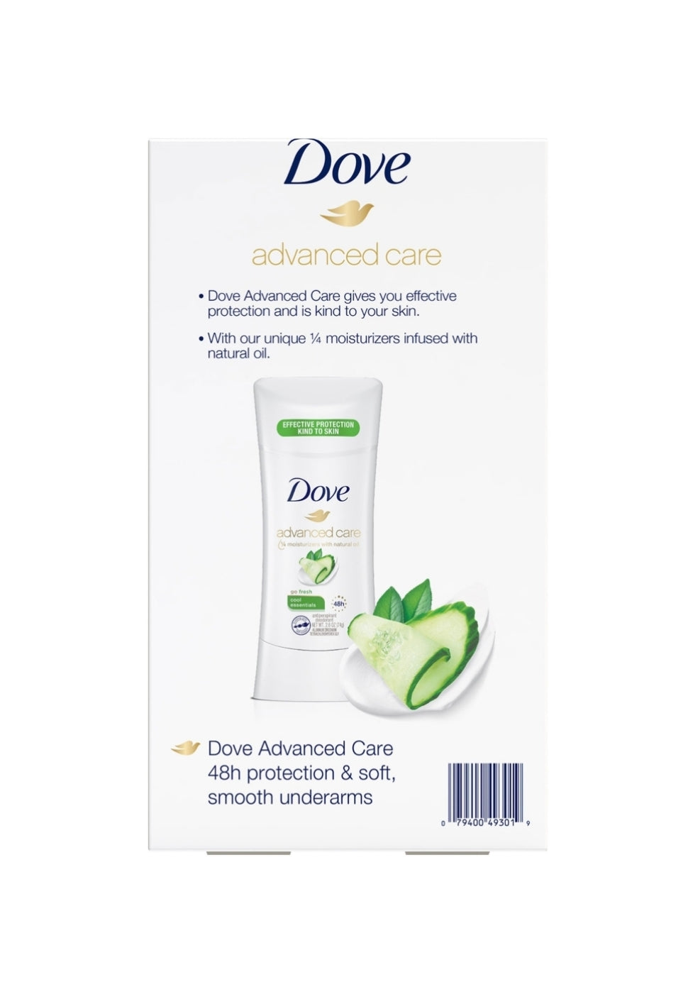 Dove Antiperspirant Deodorant Cool Essentials (2.6 oz., 4 pk.)