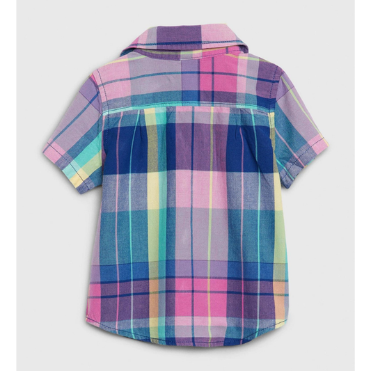 Short-Sleeve Plaid Shirt for Baby Boy