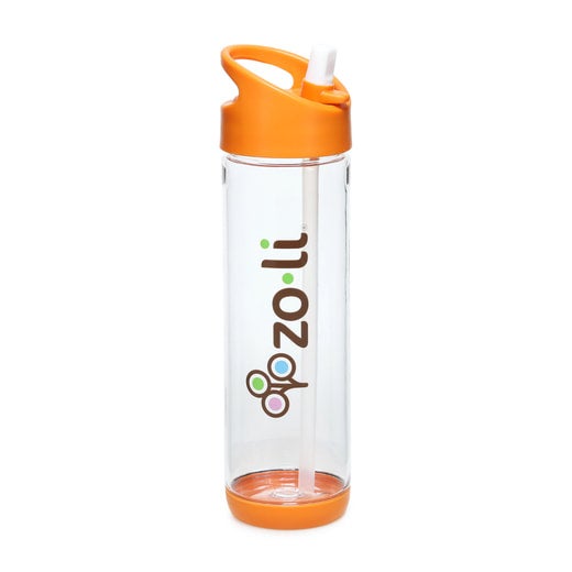 ZoLi PIP Water Bottle with Straw, 18 oz, Orange