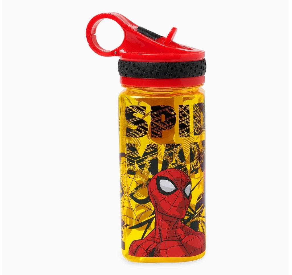 Spider-Man Water Bottle with Built-In Straw