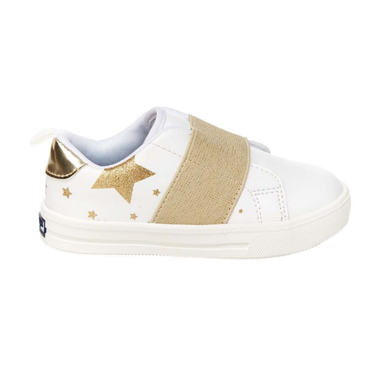 Oshkosh White & Gold Stars Lulu Slip-On Sneaker