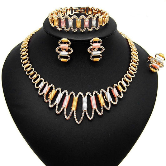 Oval-Shaped Colorful Party Jewelry Set
