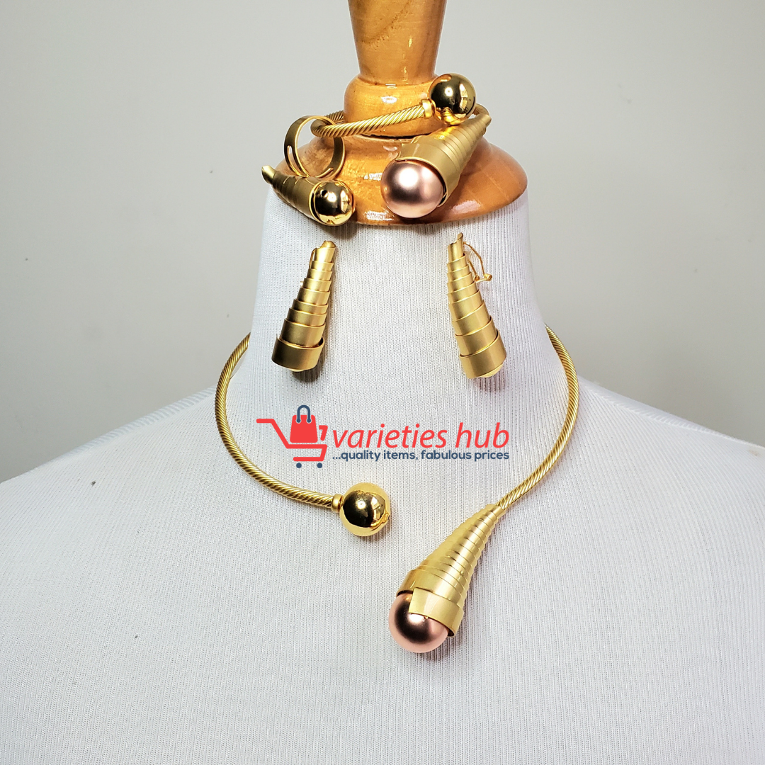 Pendulum Cord 18k Gold Inspired Jewelry Set