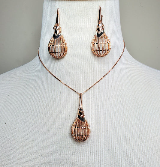 Pendulum Brazilian Chain/Pendant and Earrings Set