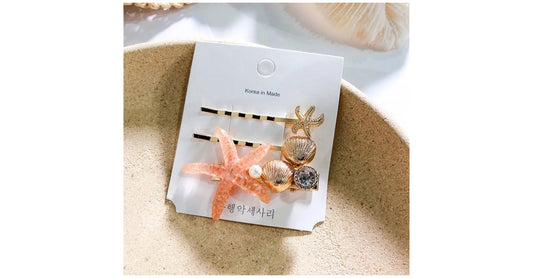 Coral Shell 3-Pc Hair Pins